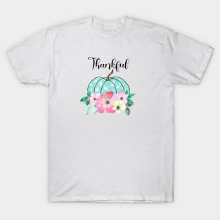 Turqouise pumpkin thankful T-Shirt